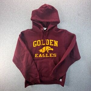 Russell Athletic Golden Eagles Hoodie Sweatshirt Mens Small Maroon Distressed